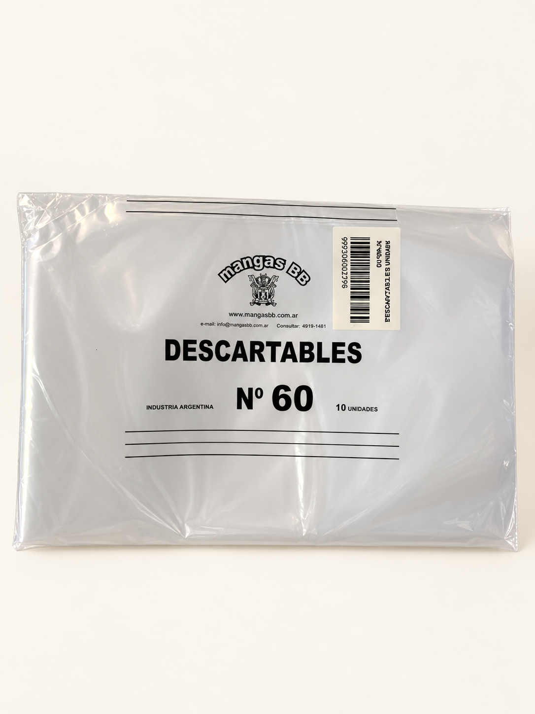 Paquete de mangas descartables tradicionales BB